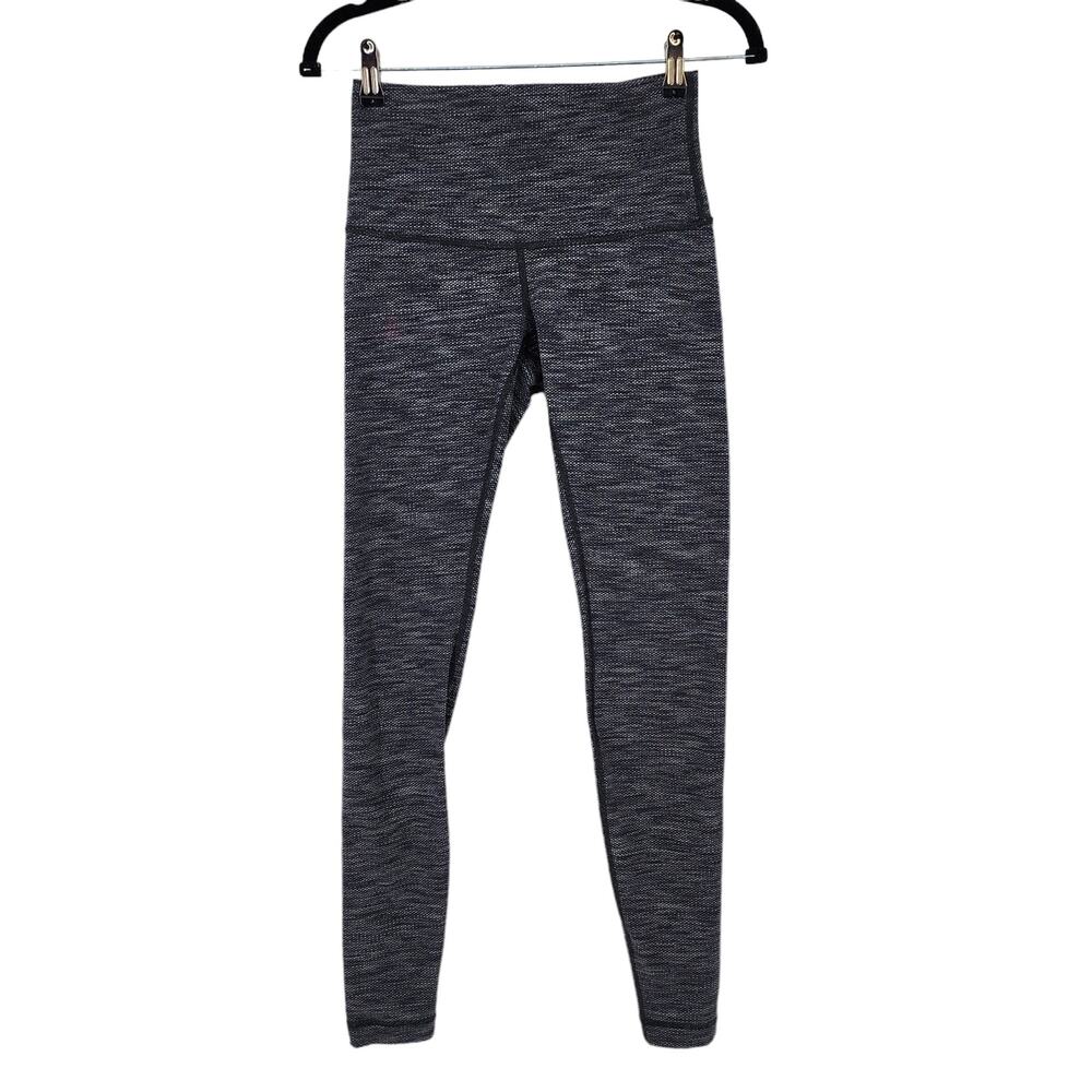 Lululemon Wunder Under Pant Blurry Belle Battleship Black Leggings Size 6